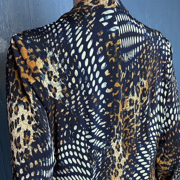 Frank Lyman GORGEOUS Mixed Media Animal Print Open Cardigan Glam Quiet Luxury 8m - Picture 4 of 6